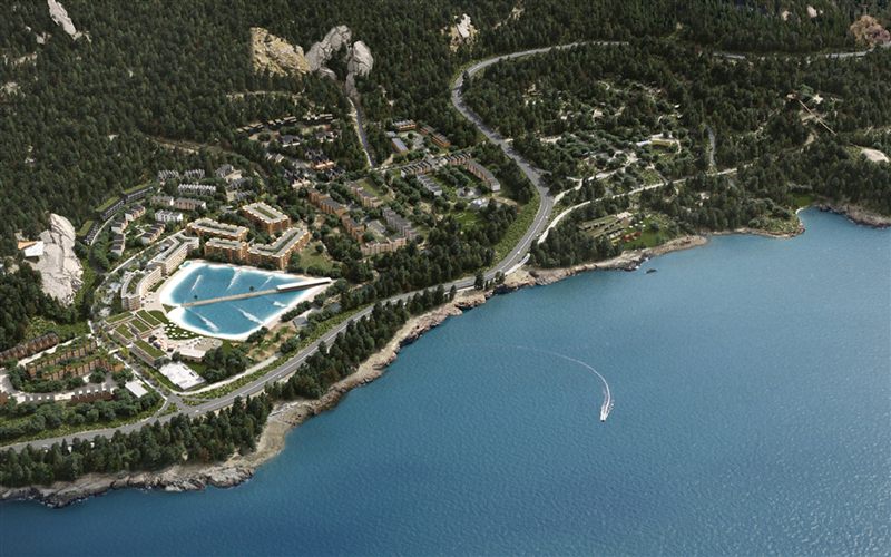South Britannia rendering: Sea to Sky resort community with Wavegarden surf park